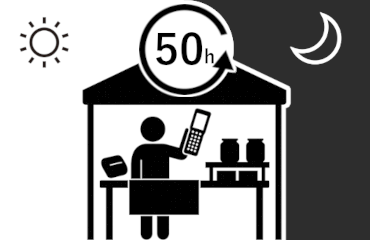 どこレジ3号は約50時間連続使用が可能